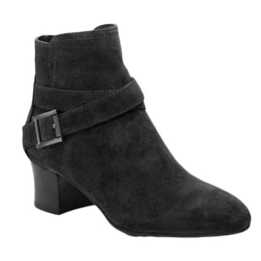 AQUATALIA Farin Black Suede Ankle Boot Size 9.5